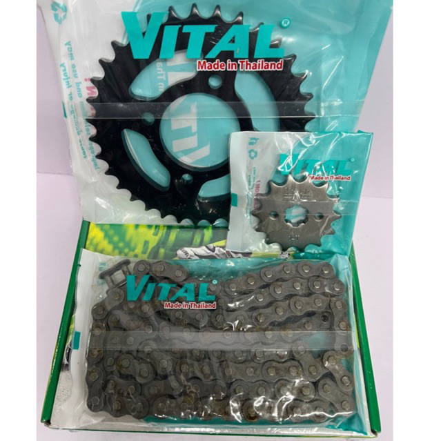 ชุดเฟืองโซ่สีดํา 9L 12/13 /14/40 Win 100 (เก่า) / Win 125 ของแท้ VITAL Thailand