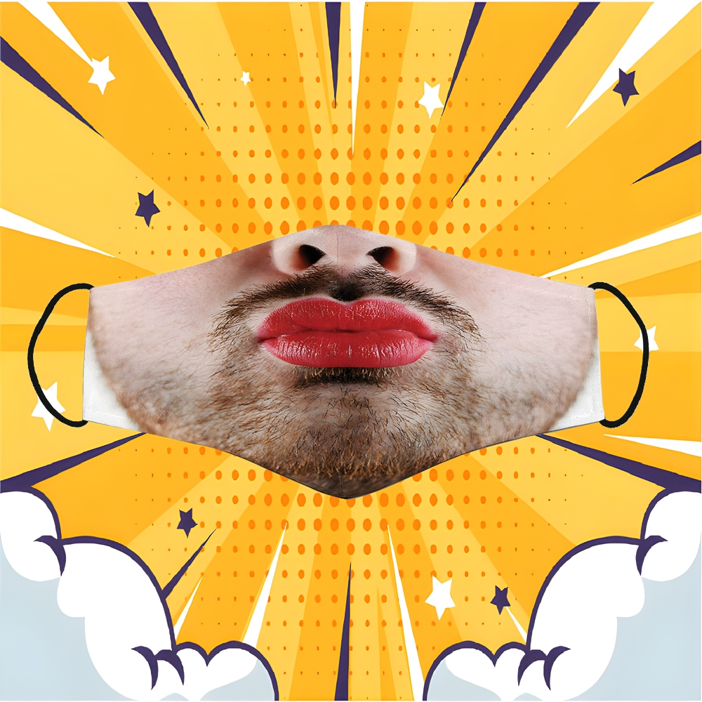 Troll 3D Fat Face ลิปสติกตลกหน้ากากผู้ชายสําหรับทั้งชายและหญิงล้างทําความสะอาดได้