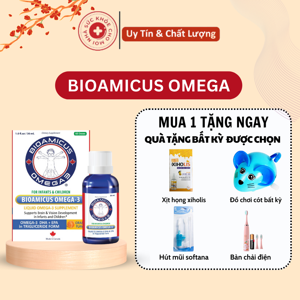 Bioamicus Omega 3 อาหารเสริม DHA ช ่ วยเด ็ ก Smart Eyes Healthy Bright Orange Fragrance 30ml