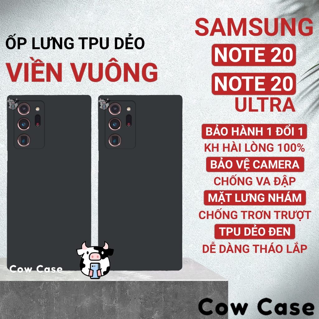 เคส Samsung Note 20 Ultra,Note 20 5G พร ้ อมขอบสี ่ เหลี ่ ยมวัว | เคสโทรศัพท ์ Ss galaxy ปกป ้ องกล ้ อง TRON อย ่ างครอบคลุม