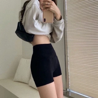 กางเกงขาสั้น นักขี่จักรยาน ผู้หญิงผ้ายืดบางและพื้นเรียบใส่สบาย