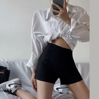 กางเกงขาสั้น นักขี่จักรยาน ผู้หญิงผ้ายืดบางและพื้นเรียบใส่สบาย
