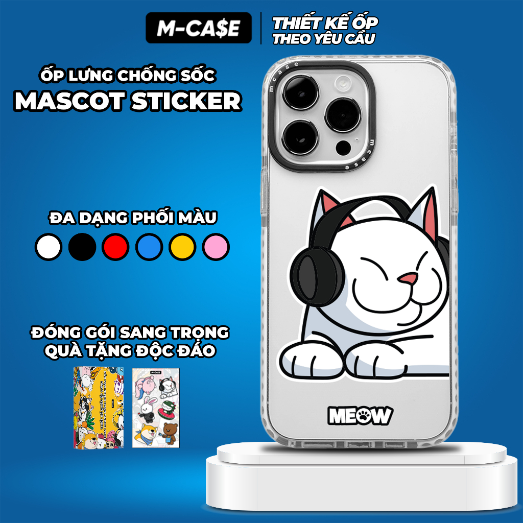 Iphone Meow หูฟัง M CASE เคสกันกระแทกตามคําขอ 11 12 13 14 15 Pro Max MCase ของแท ้