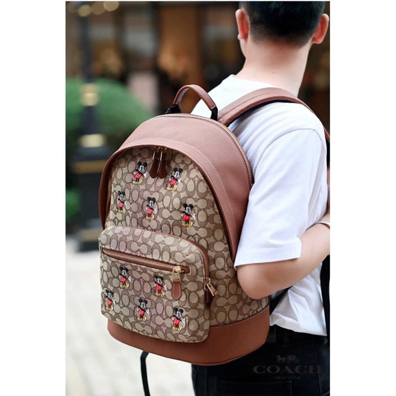 [มีจําหน่าย] ชุดกระเป๋าและเป้ลาย Coach Disney สําหรับผู้ชายและผู้หญิง