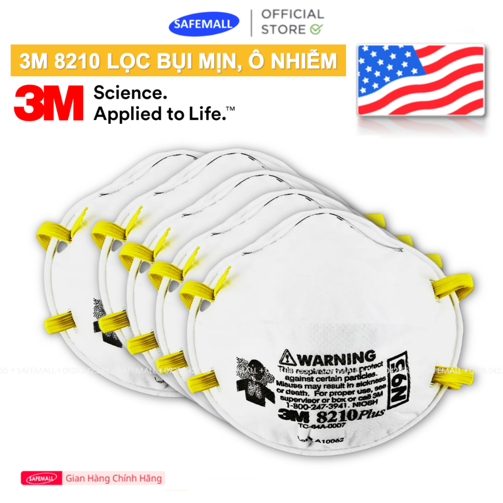 3m 8210 Us Mask N95 Standard Ultra-Fine Dust Filter Against Air Pollutions, UV Rays - SAEMALL