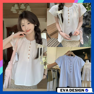 Áo Sơ Mi Cổ Tròn Cánh Tiên Phối Cúc Dành Cho Nữ SM23,Áo Sơ Mi Cổ Tròn Phong Cách Hàn Quốc Dễ Phối Đồ Mặc Đi Chơi Đi làm