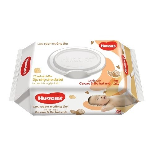 [COMBO 5 PACK] HUGGIES WET TISSUES WITH CACAO SCENT & FAT BUTTER 72 ชิ้น/แพ็ค