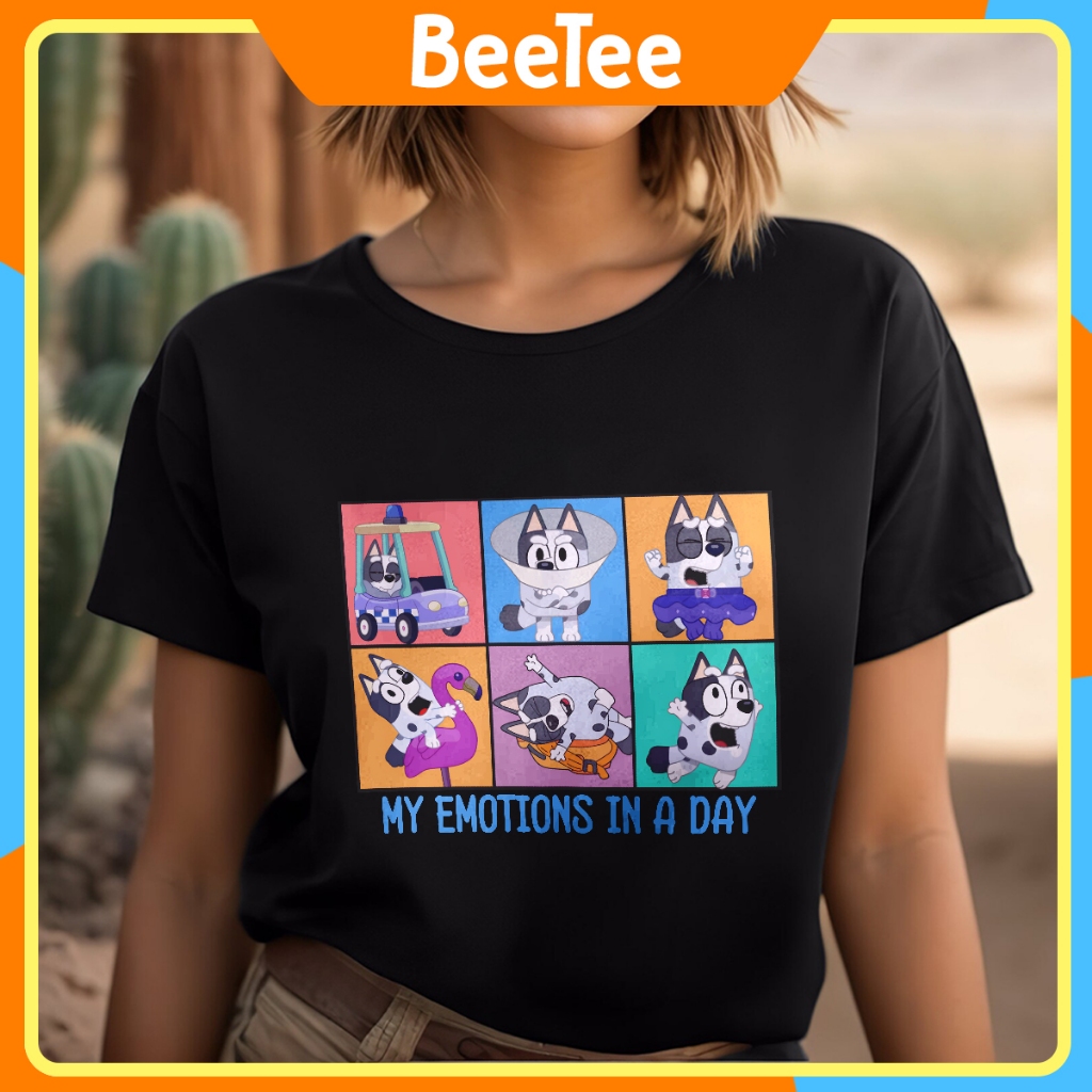 เสื้อยืดโอเวอร์ไซส์ Bluey My Emotions In A Day 249