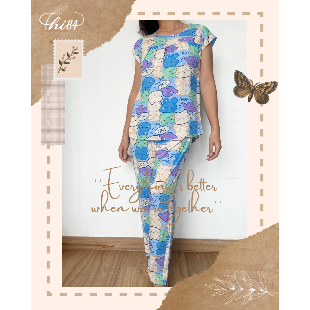 Thi84 home wear set - 2405DMN004 - ผ้าคอตตอนสุดเท่ สีและลายน่ารัก