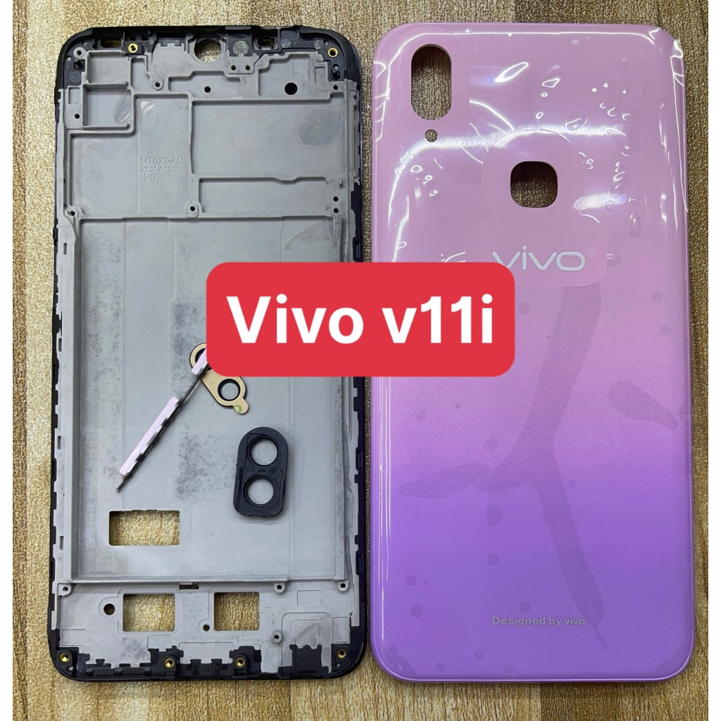 เคส + Phone Bone vivo v11i ( พิมพ ์ ลายนิ ้ วพร ้ อมแก ้ วสีส ้ ม ซี ่ โครงหลัง กุญแจ
