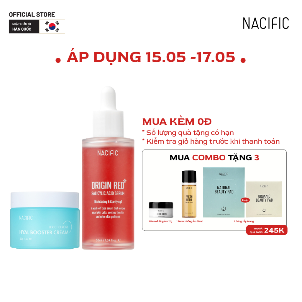 Origin Red Salicylic Acid Serum Combo 50ml &amp; Nacific Hyal Booster Cream 50g