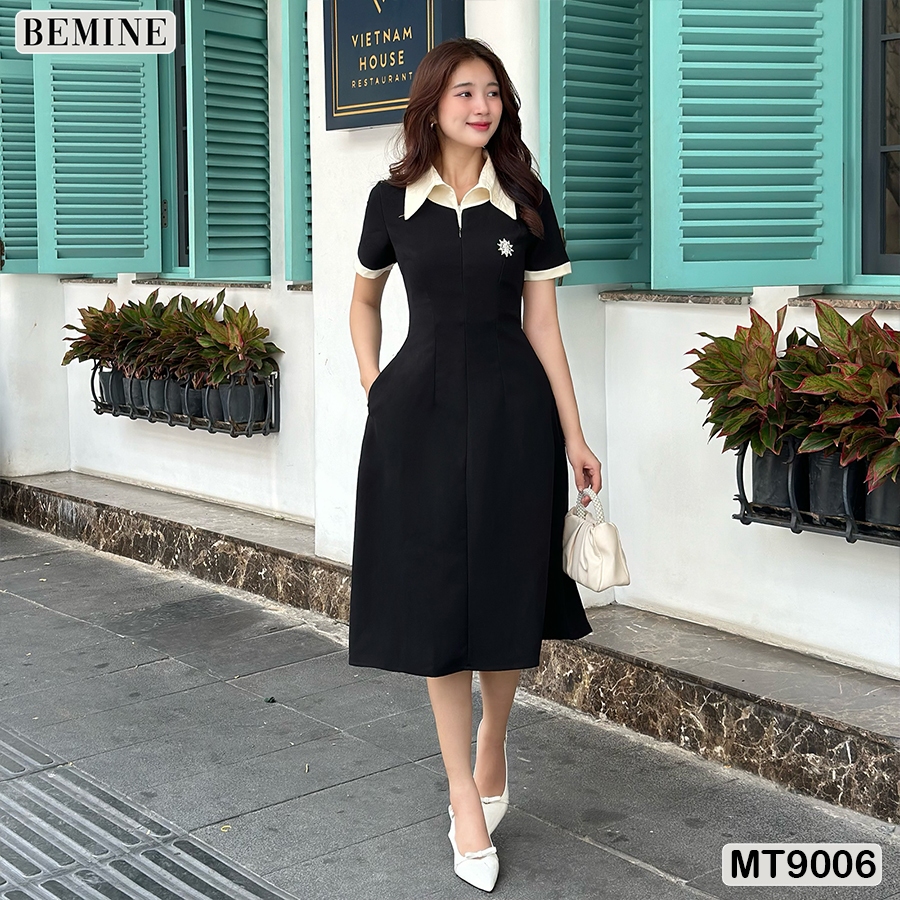 Bemine MT9006 เดรสทรงตรงชายบาน