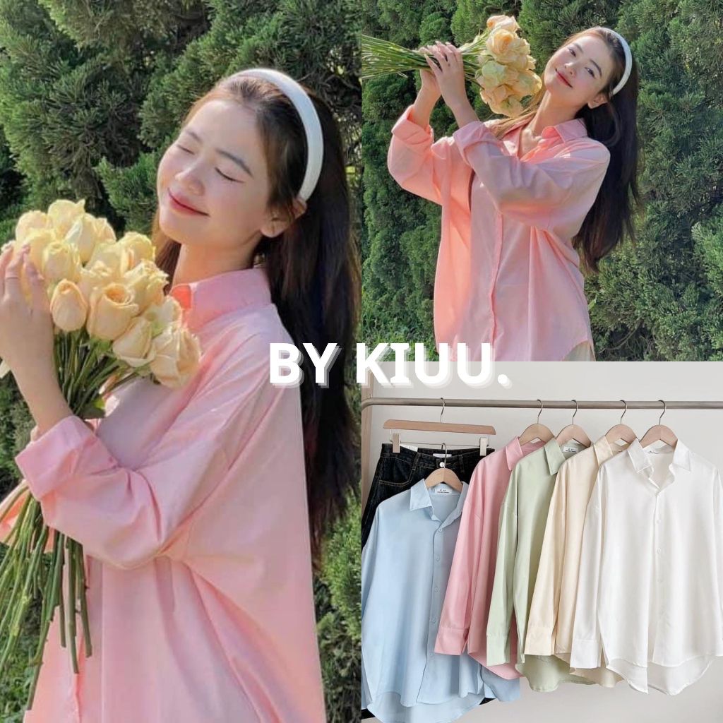 เสื้อเชิ้ตแขนยาวทรงหลวม Liu Yifei ทําจากผ้าไหมเชื่อมไร้ริ้วรอย