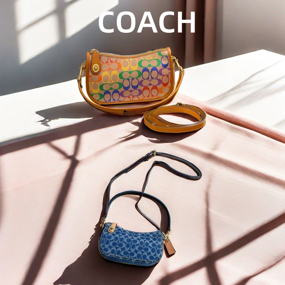 Coach New COACH swinger cowgirl cowgirl In Old denim Blue With Half Moon Fabric casual bag ca103