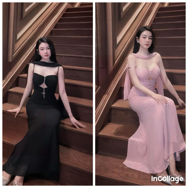 เขื่อน นู ออกแบบสําหรับงานปาร์ตี้ที่มีบัสเตอร์ ทรงเข้ารูป กระโปรงหางปลาพร้อมผ้าพันคอ