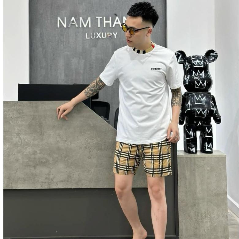 ชุดแขนสั้นผู้ชาย - ชุดผู้ชายฤดูร้อน BBR พร้อมคอปัก