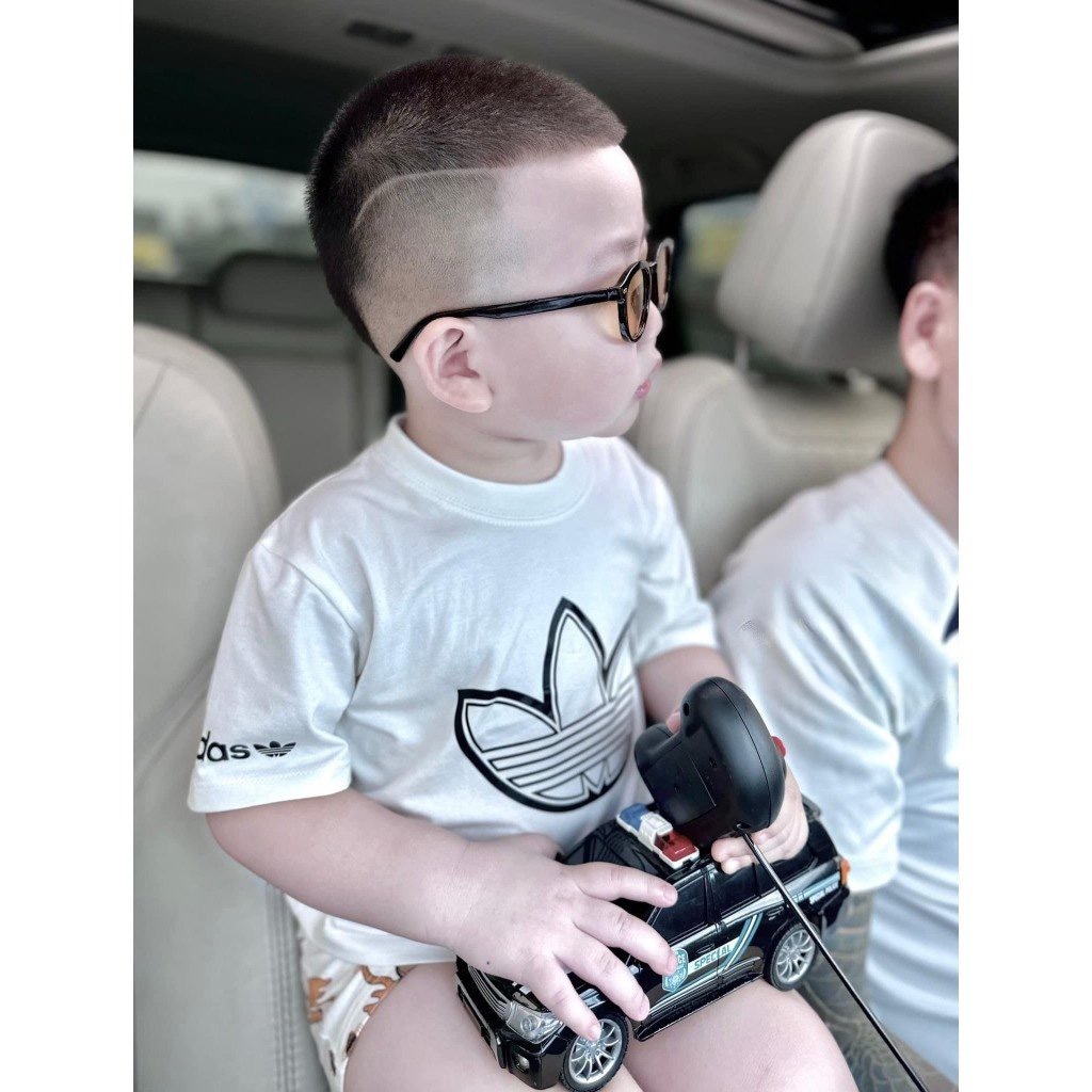 เสื้อยืดแขนสั้น Adidas ผ้าฝ้ายลายกว้าง เท่ ยางยืด HOBI KIDS