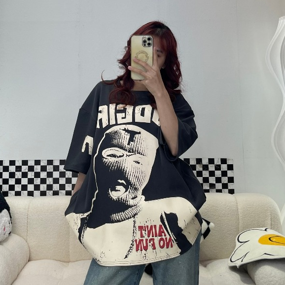 เสื้อยืด GOOD GIRLS AL BLACK COTTON