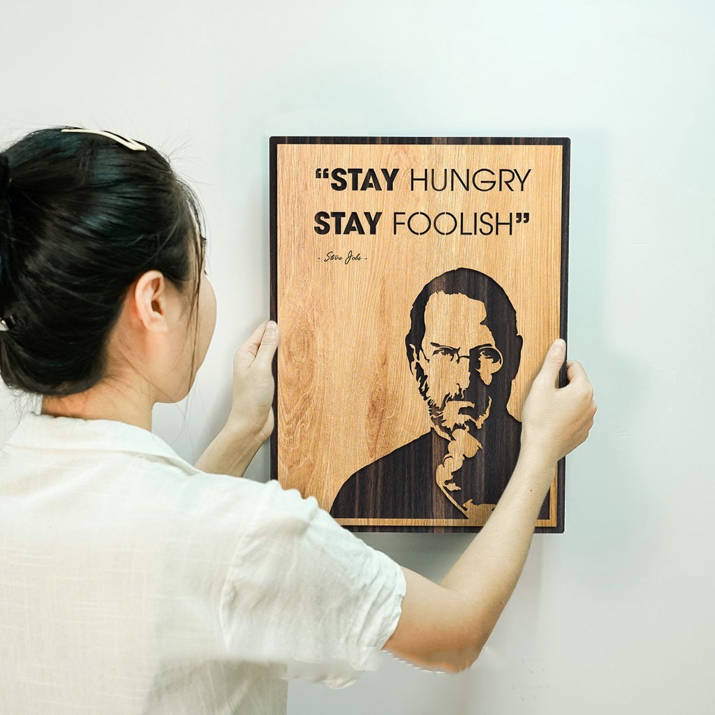 ภาพวาดติดผนัง Steve Jobs MOC7-EN11: Stay Hungry Stay Foolish