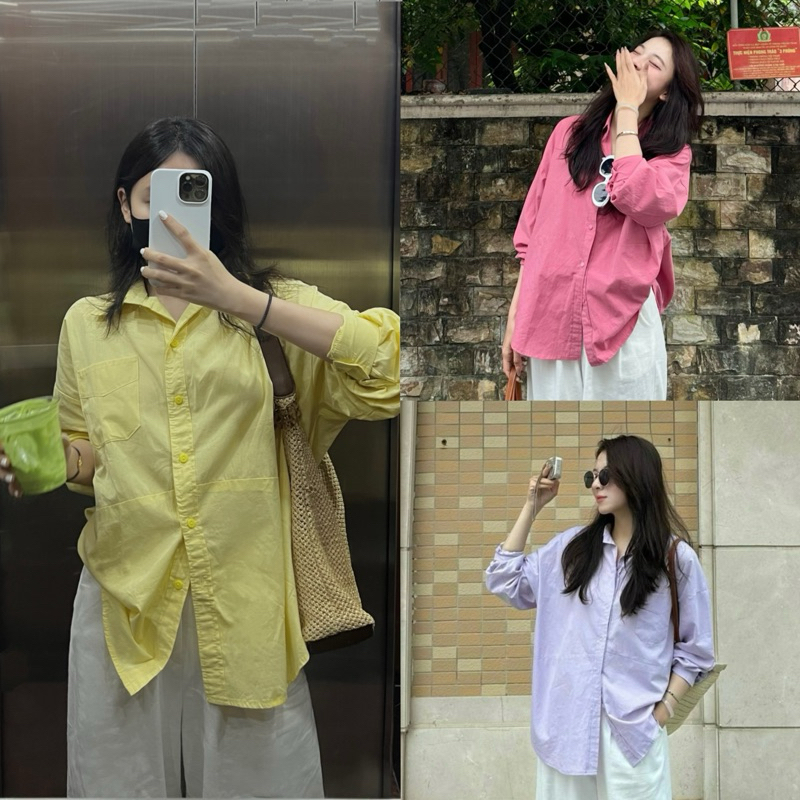 (REAL Photo) เสื้อหลวม 1 กระเป๋าเกาหลี