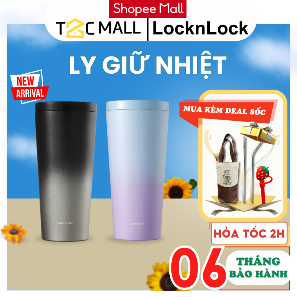 Locknlock ถ้วยเก็บความร้อนขนาดใหญ่ 500 มล. ของแท้คุณภาพสูงน่ารักสีกีฬาขนาดกะทัดรัด LHC4279 - T2C Mall