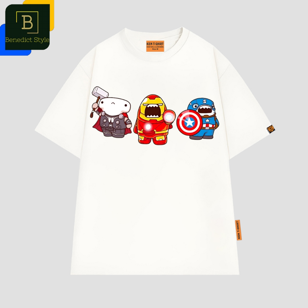 เสื ้ อยืด Unisex กับ shark Samezu superhero ใน avenger Fun shark shirt BND885