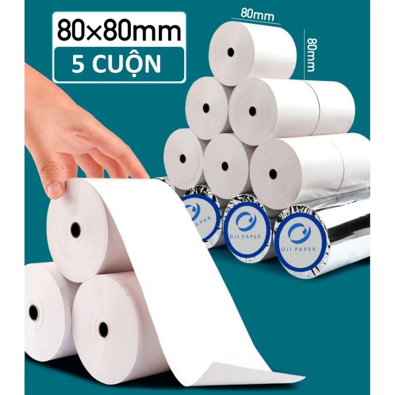 [COMBO 5 ม้วน] BILL PRINTING PAPER K80x80MM PRINTING BILLS THERMALT PAPER 80MM K80 80x80MM INVOICE P