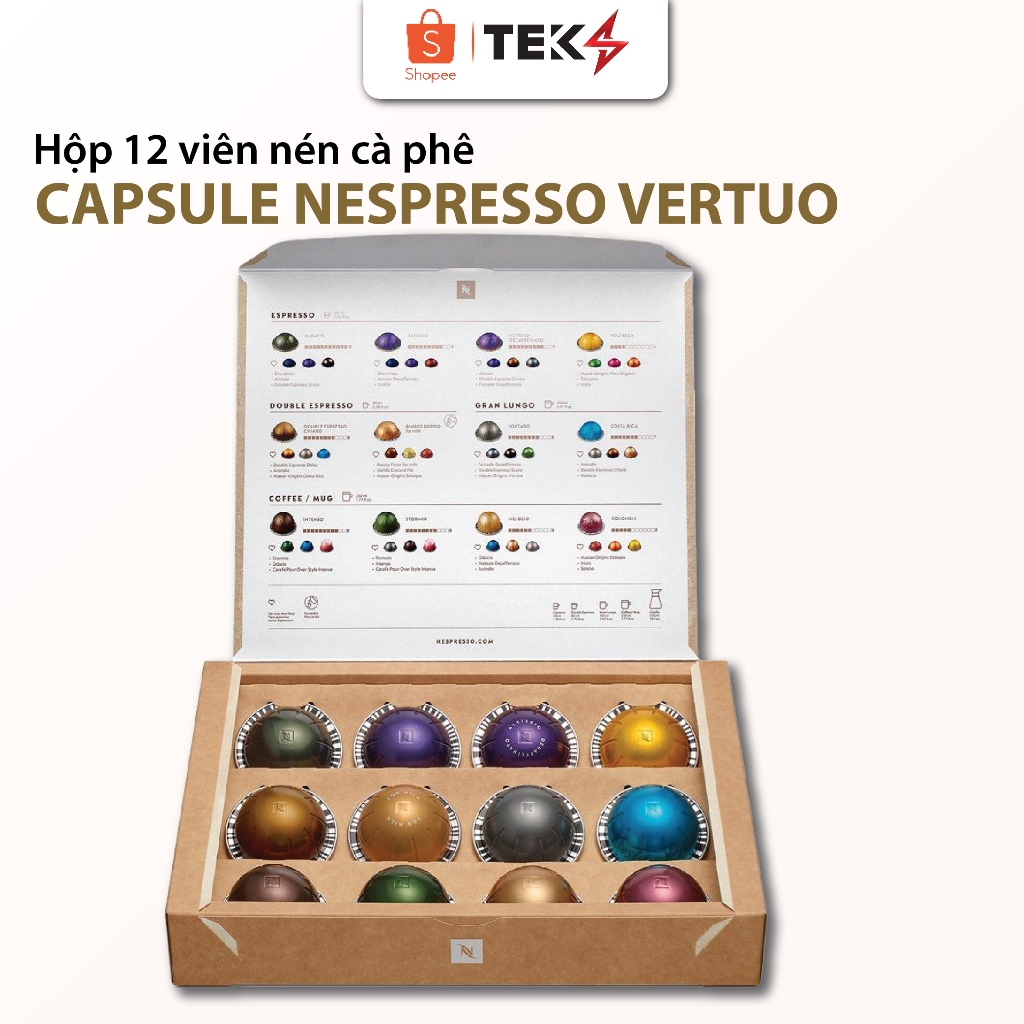 กล่อง 12 แคปซูลเท่านั้นที่ใช้เครื่องจักร Nespresso Vertuo – ทุกรสชาติ – สําหรับ Vertuo Next Automatic Infuser, วันที่ป๊อปใหม่