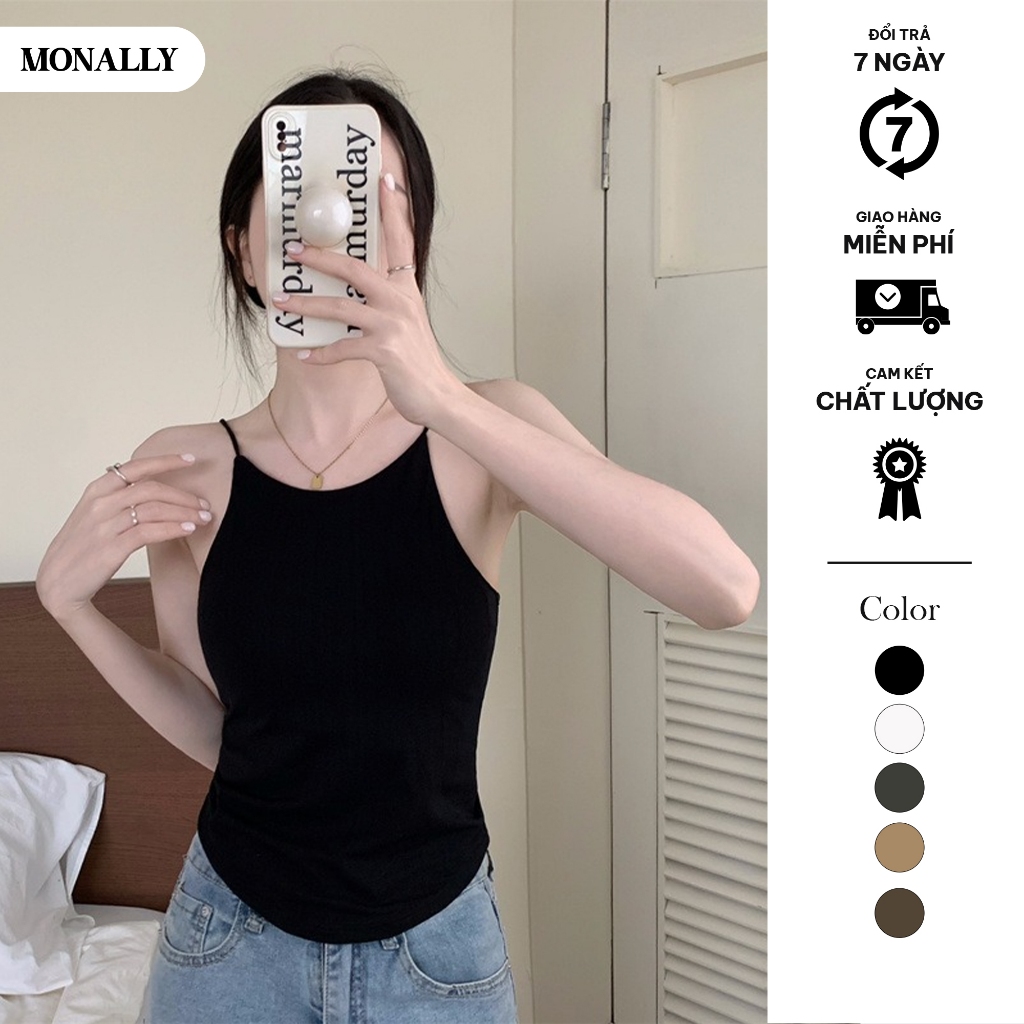 เสื้อคล้องคอสีพื้นอกเสริมฟองน้ํา MA2D.070