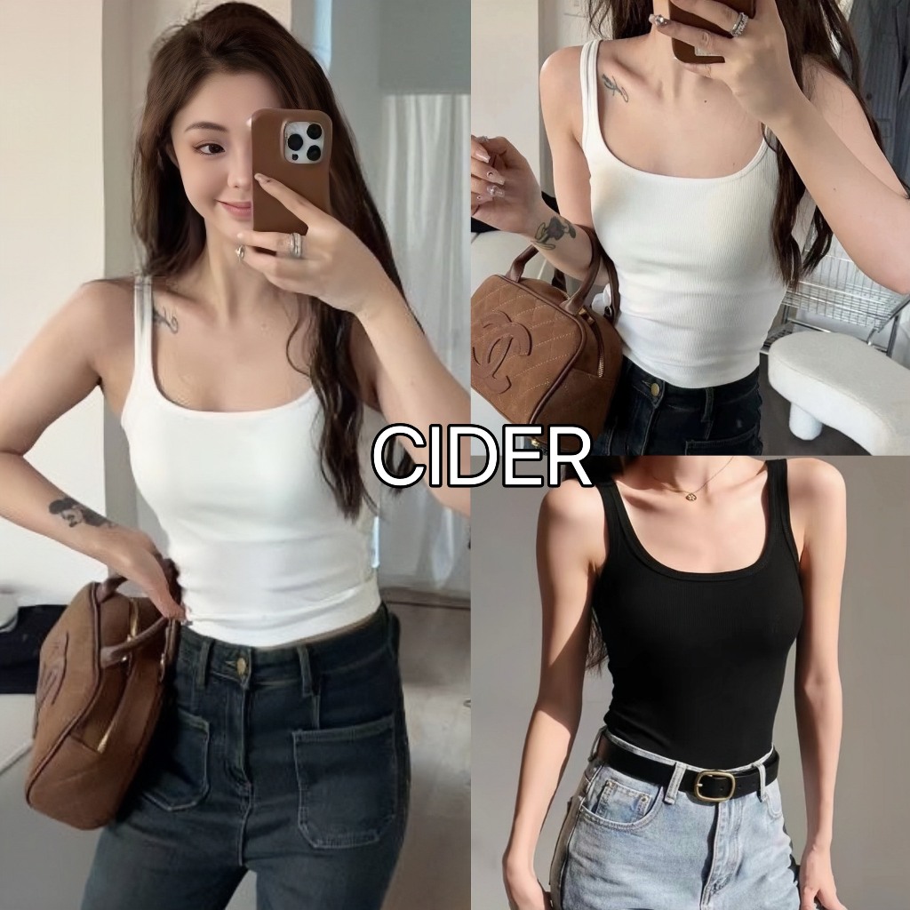 Super Flattering เสื้อสายสปาเก็ตตี้พร้อมแผ่นซับน้ํานม