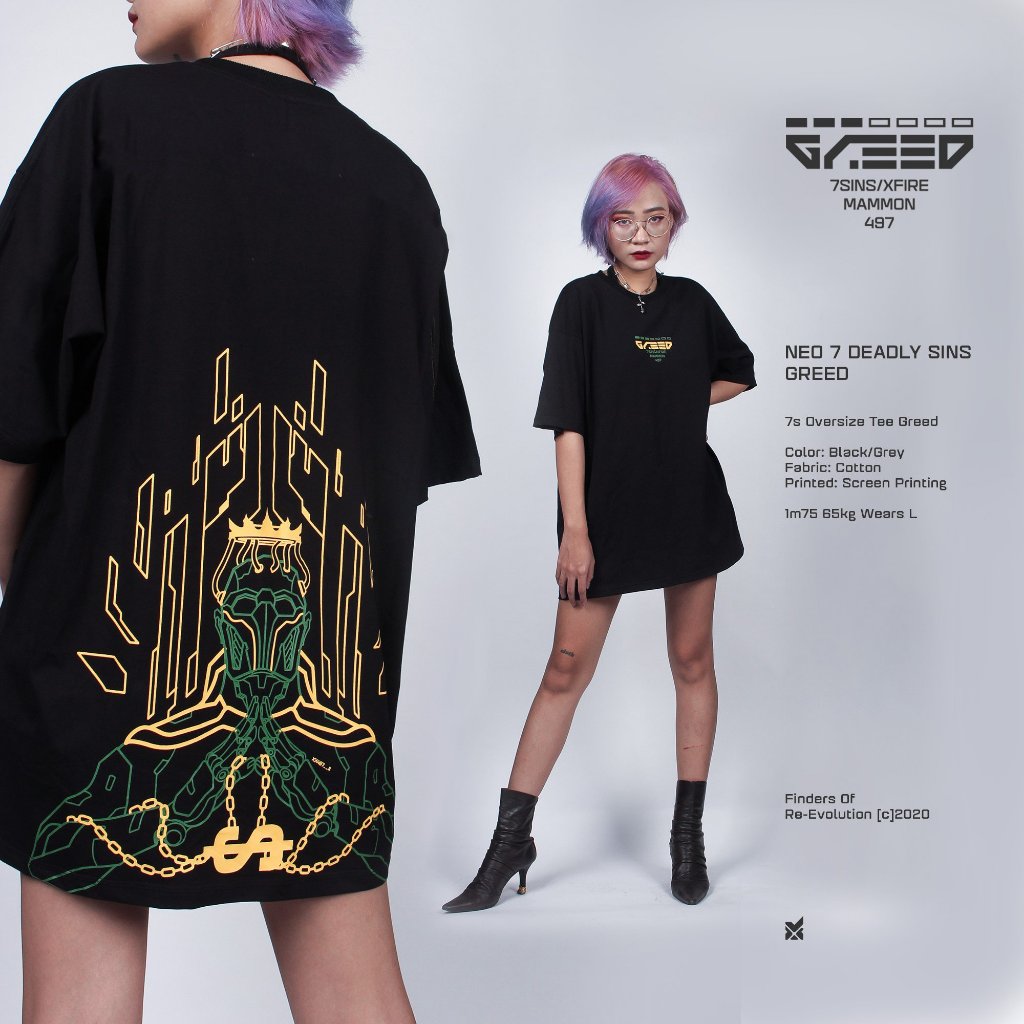 เสื้อยืด XFIRE CYBERPUNK GREED สีดํา