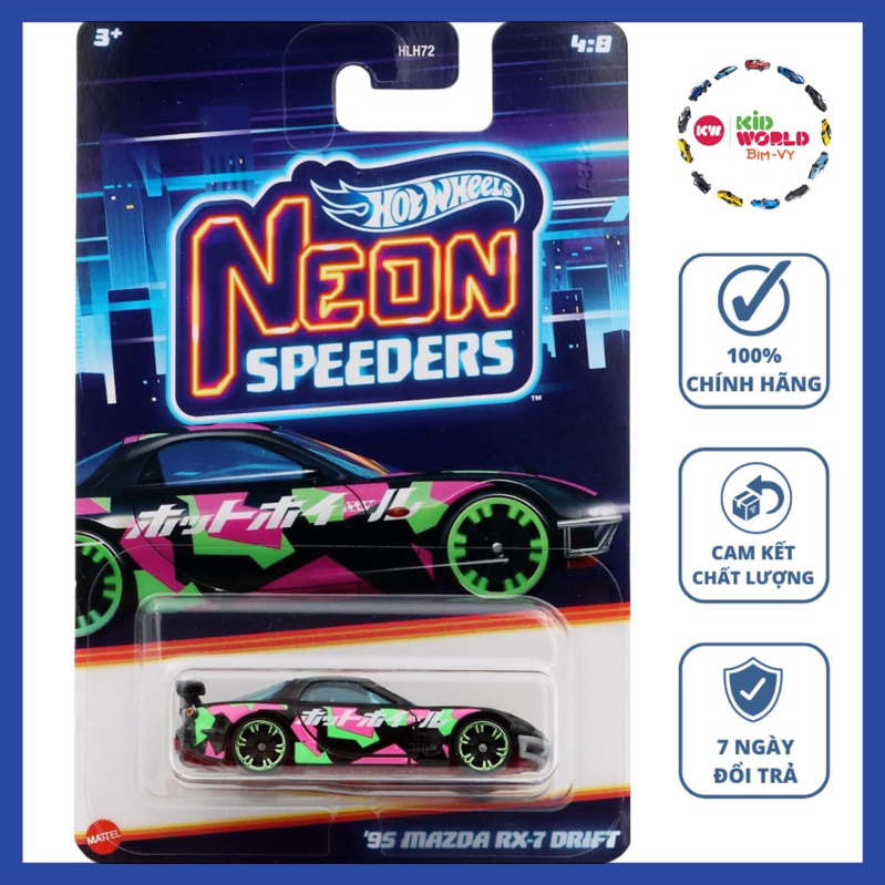 Hot Wheels Neon Speeders Series 95 Mazda RX-7 Drift HRW70 รถโมเดล