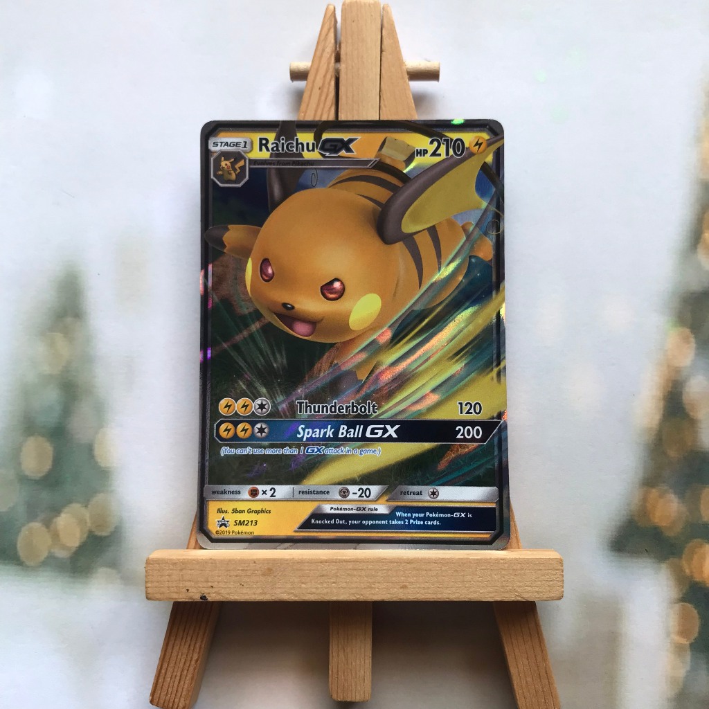 การ์ดโปเกมอน Raichu GX SM213 - การ์ด Od โปรโมชั่น Sun & Moon ภาษาอังกฤษของแท้