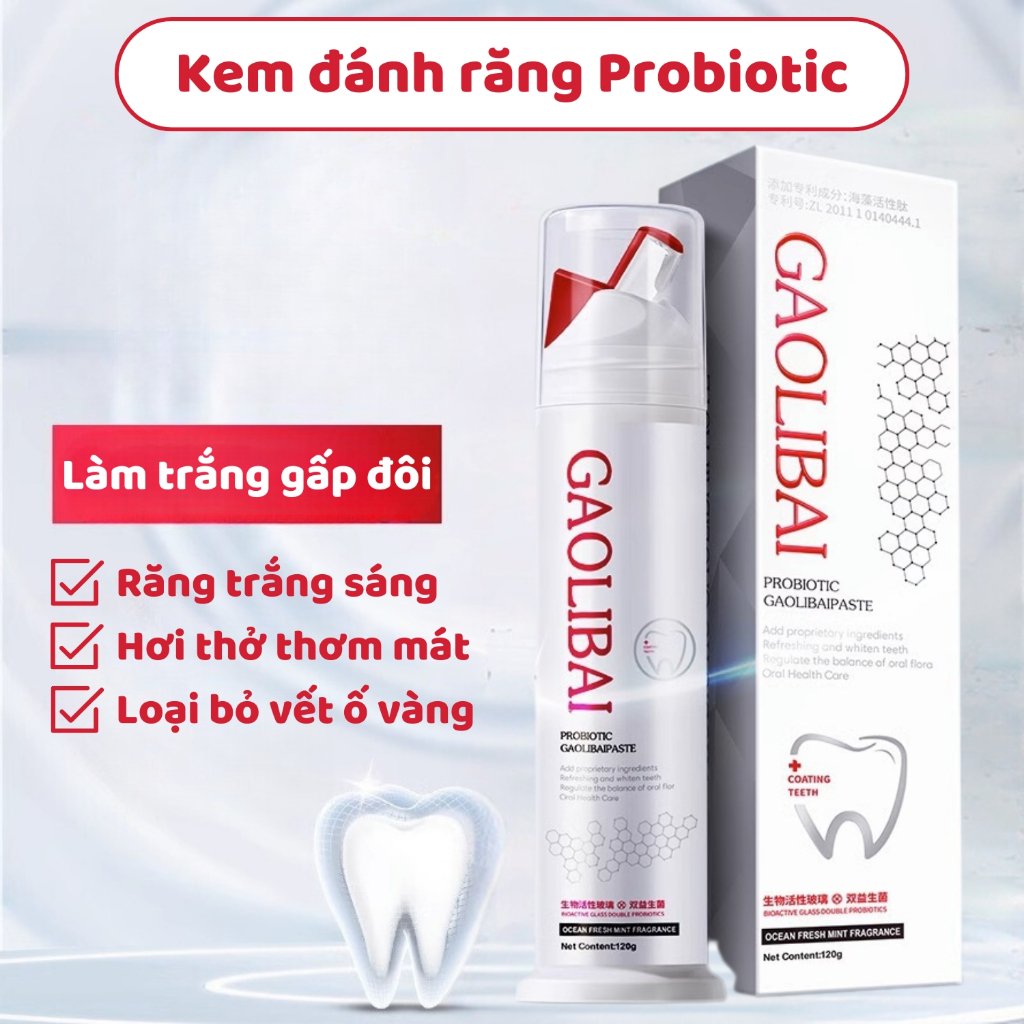 Gaolibai ยาสีฟัน 120g, Nano Silver Gel Highlight ฟันและคราบจุลินทรีย ์ Fast Whitening Support, ปากหอม
