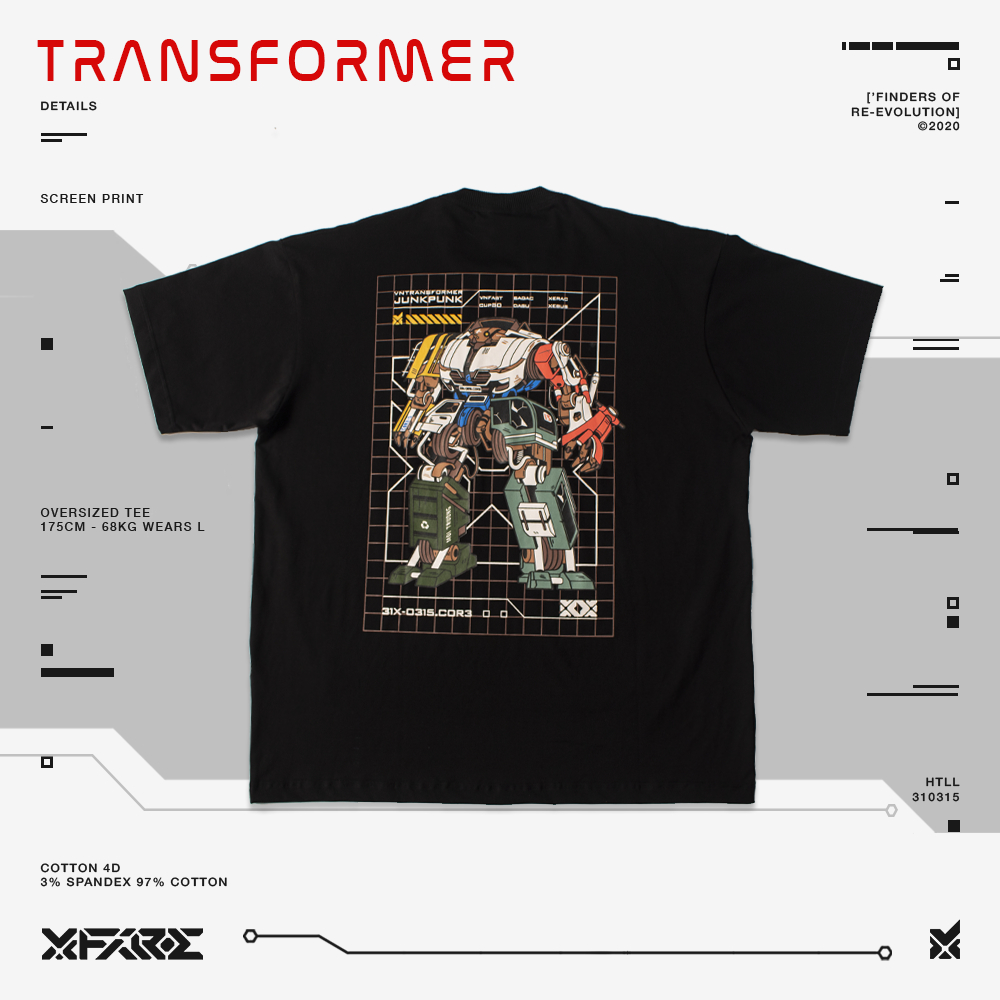 XFIRE CYBER TRANSFORMER TSHIRT สีดํา VER2