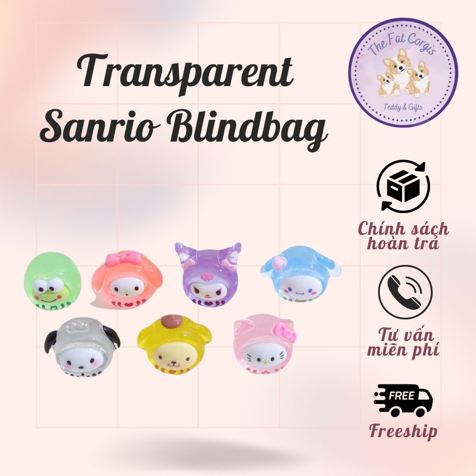 ( 1 กระเป ๋ า ) Blindbag Blind Bag Sanrio Character Model Transparent Kuromi Cinnamoroll Pompompurin Mel Kittyody