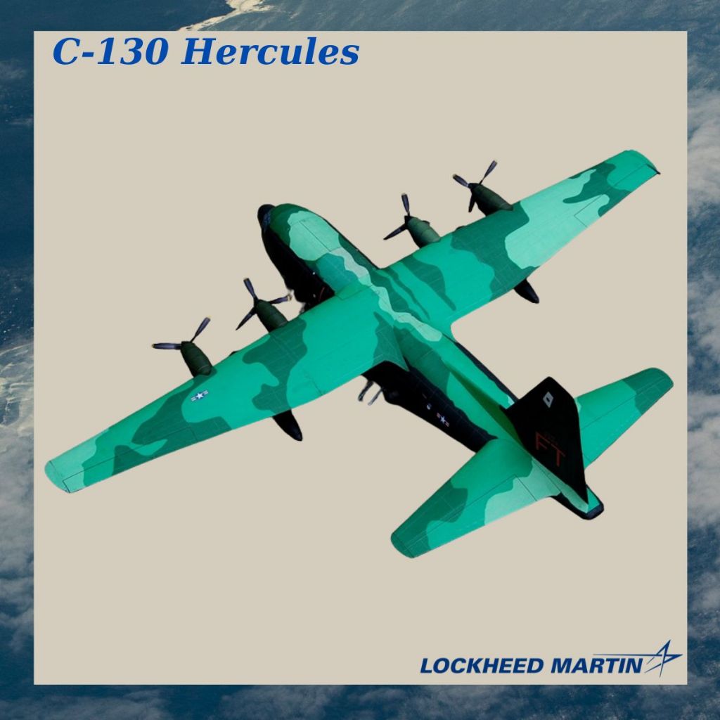 C-130 Hercules โมเดลกระดาษเครื่องบินขนส่งทหาร