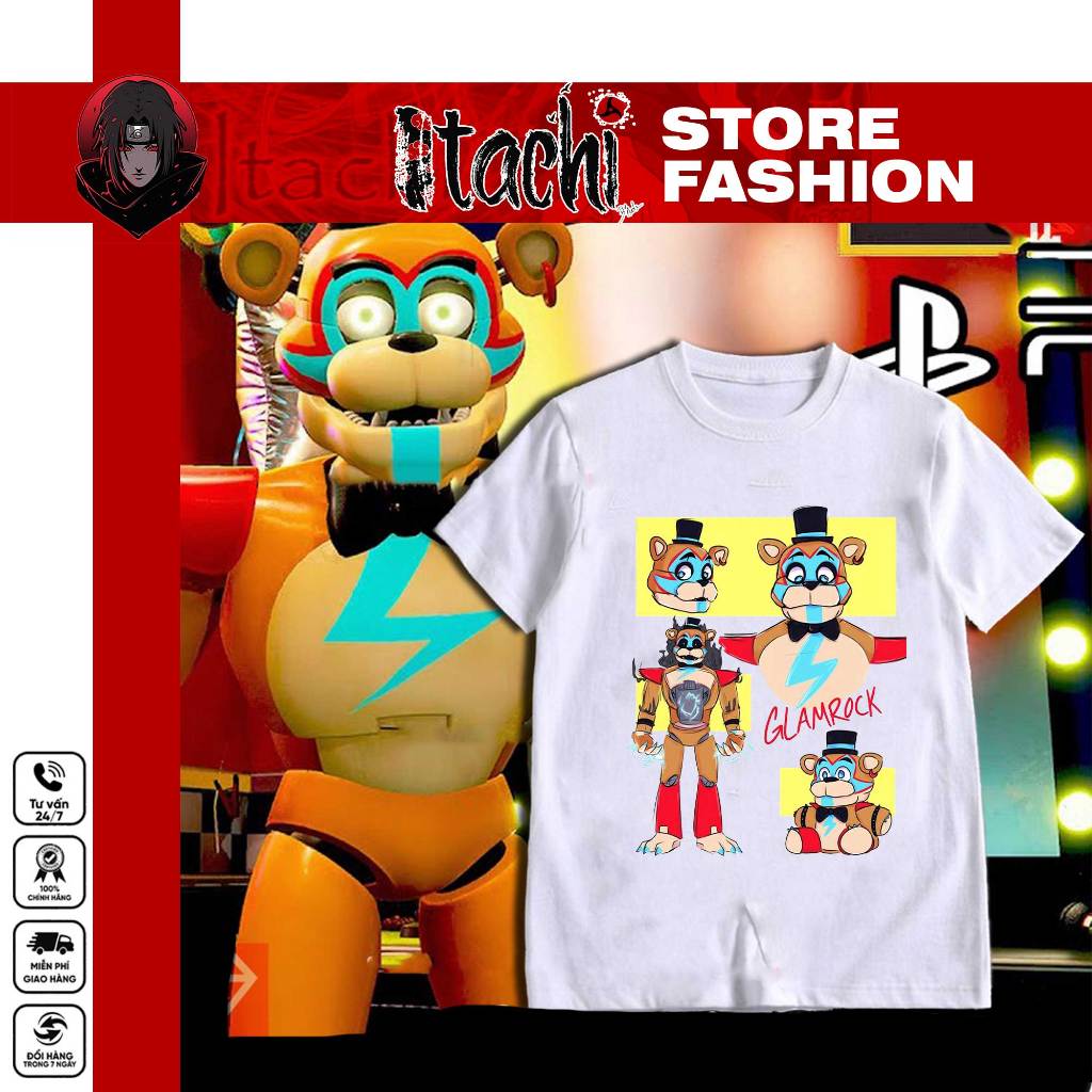 Poppy Playtime 2 เสื้อยืดเด็ก Five Night At Freddy Fnaf หมีการ์ตูนพิมพ์ผ้านุ่มเย็น