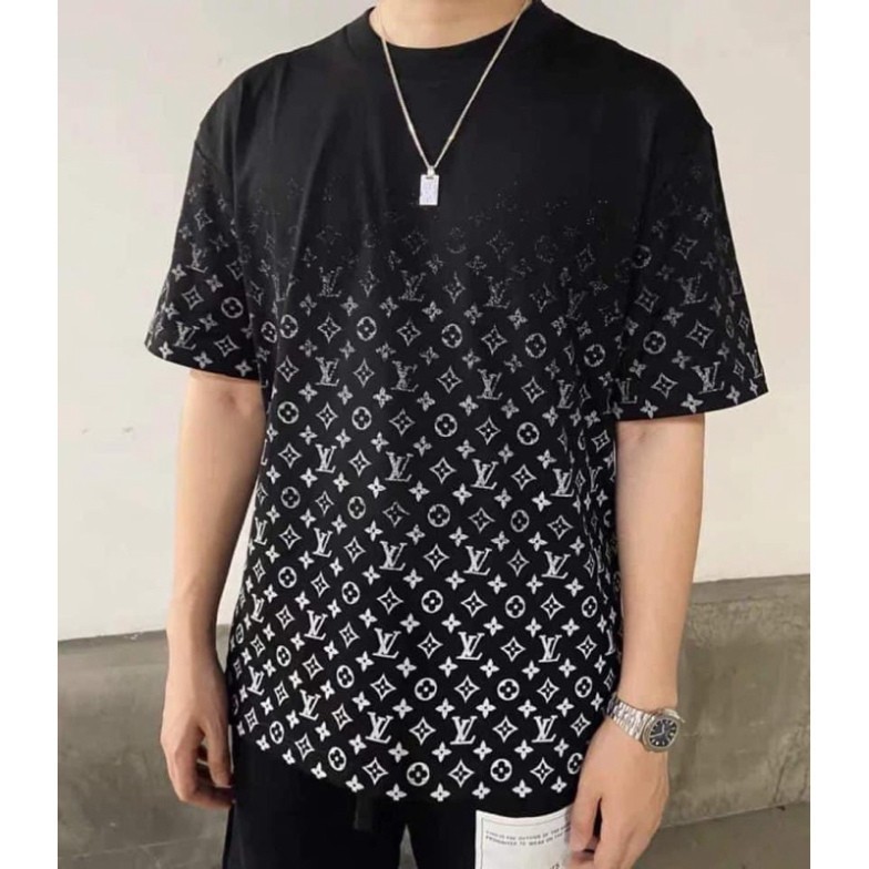 Lv monogram เสื้อยืดผู้ชายและผู้หญิงพิมพ์ลาย MATTE ของแท้ คุณภาพสูง - เสื้อยืดแขนสั้น LUIS VUITTON ห