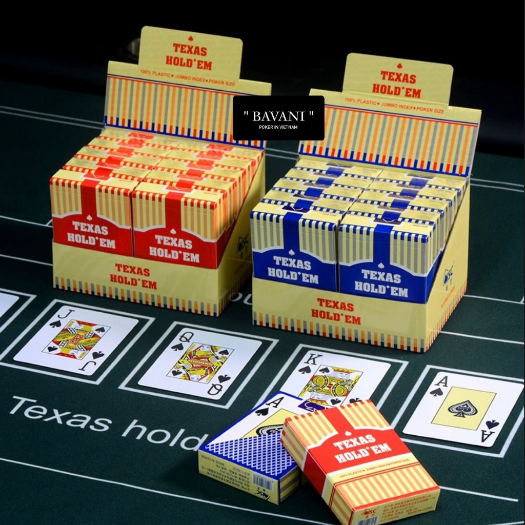 การ์ดโป๊กเกอร์ของแท้ การ์ดเล่น Texas Holdem - ตัวเลขขนาดใหญ่ กันน้ํา การ์ดโค้งงอได้คุณภาพสูง