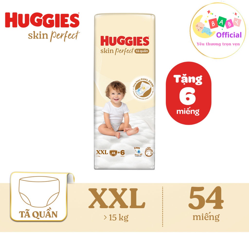 ผ้าอ้อม Huggies Skin Perfect Size XXL - ผ้าอ้อม (48+6 ชิ้น) [รุ่นใหม่ 2024]