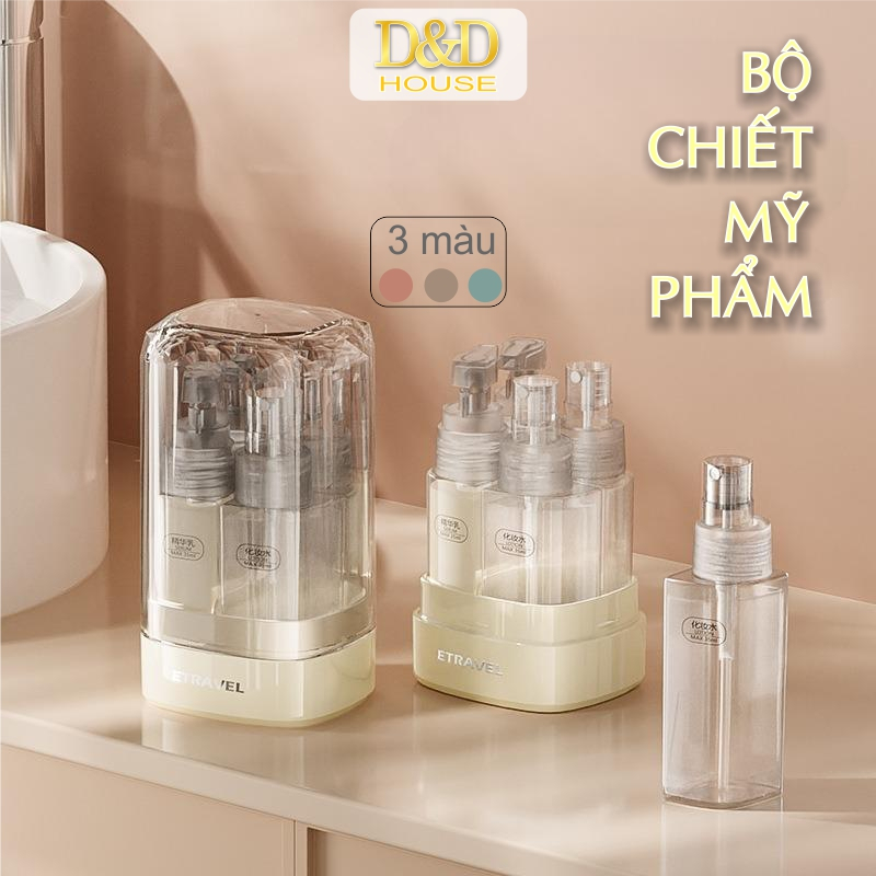 เครื่องจ่ายเครื่องสําอางสําหรับเดินทางสุดหรู 5-in-1 - บรรจุขวดย่อย ETRAVEL