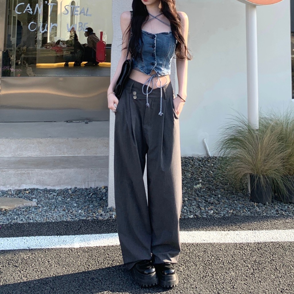 Q005-WIDE-LETTED GU BAGGY PANTS