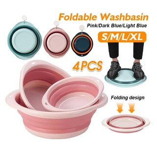 Thau Gấp Gọn Chậu Xếp Gọn Silicon, Tiết Kiệm Không Gian, Mang Đi Du Lịch Tiện Lợi, Dùng Phòng Tắm