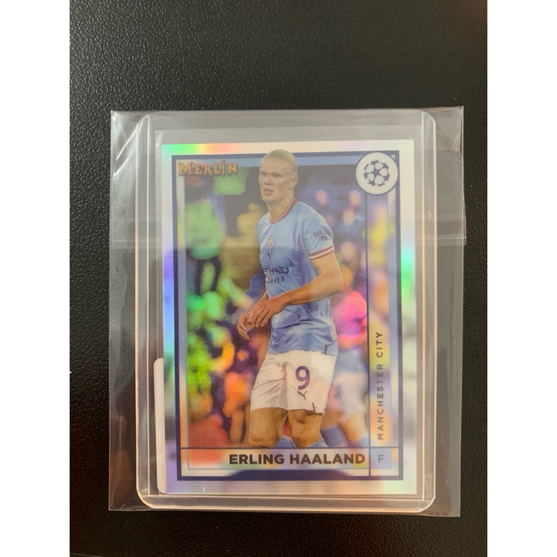 I374 Erling Haaland Manchester City Football Card Topps Merlin Chrome Refractor 2022/23
