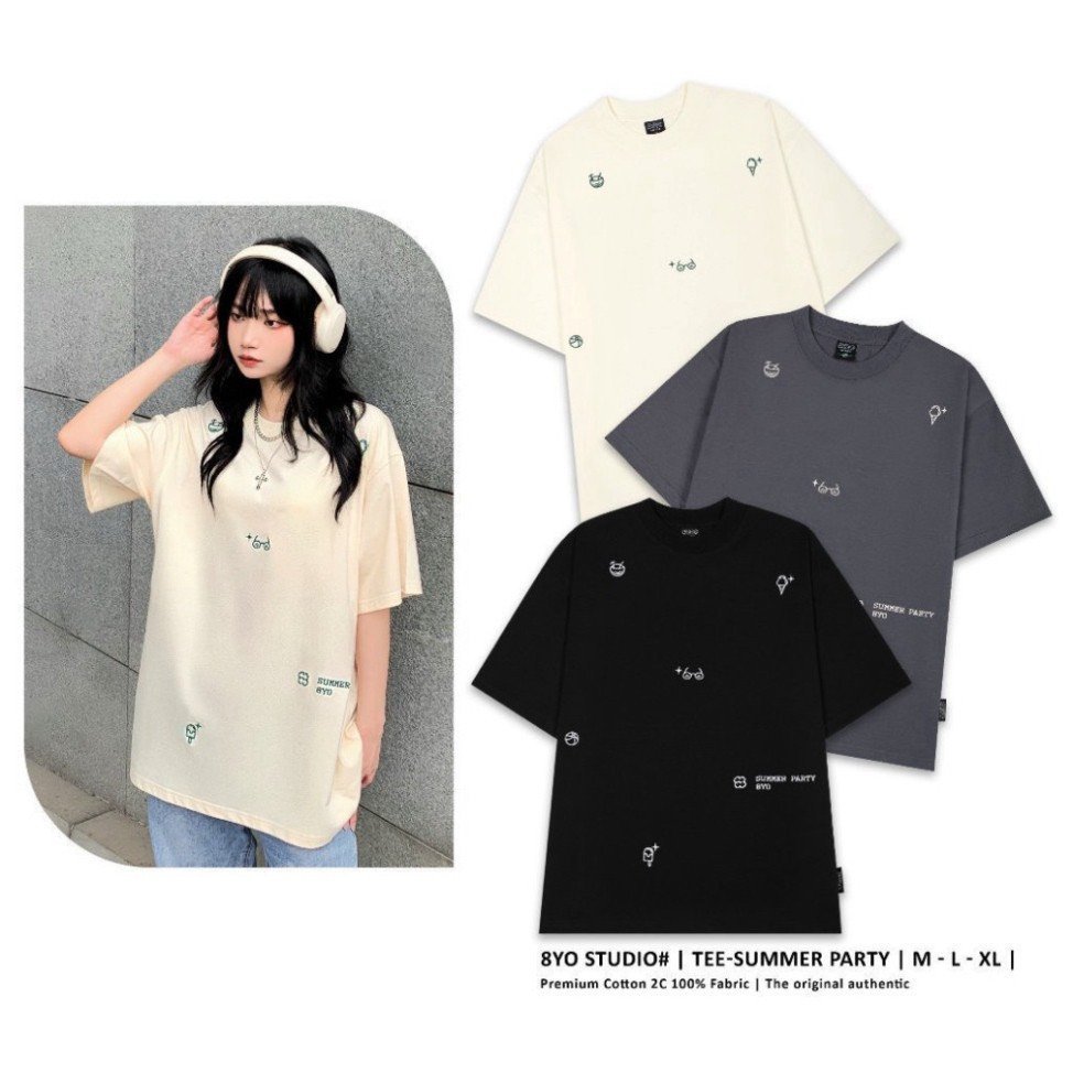 เสื้อยืดผ้าฝ้ายแขนสั้นผู้หญิงสไตล์เกาหลี SMALL GLASS SHIRT THUUNISEX M942