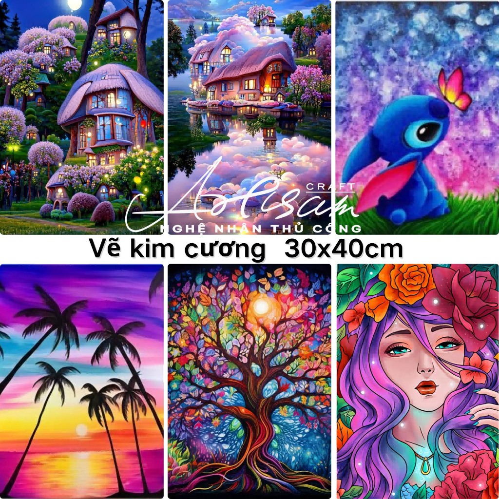 ชุดภาพวาดเพชร Van Gogh Cypress Tree ใน DIY ทุ่งข้าวสาลี