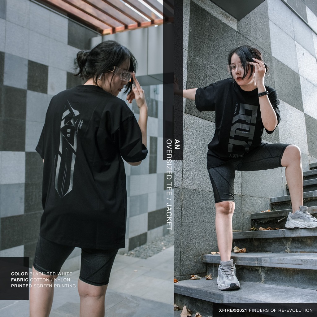 Xfire HIDDEN เสื้อยืดผ้าฝ้าย 100% สีดํา