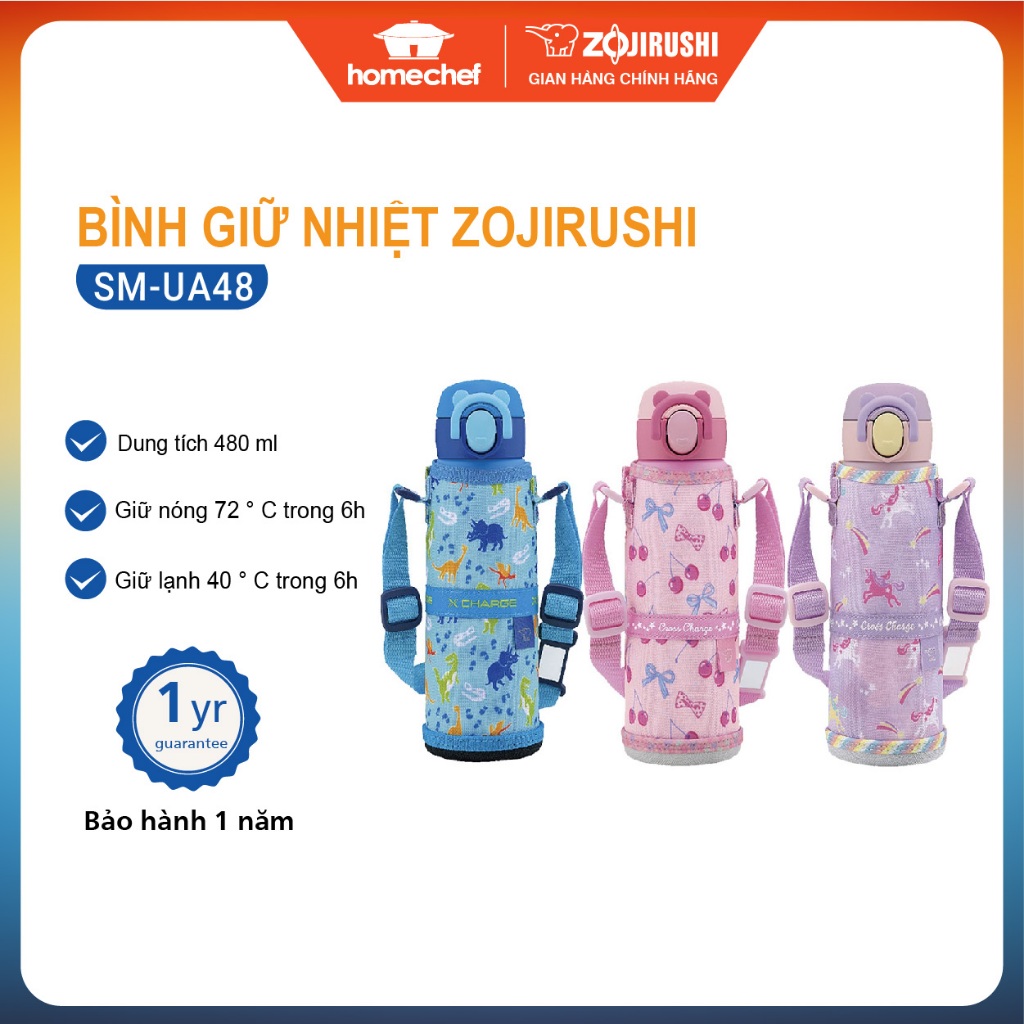 Zojirushi 0.48L SM-UA48 กระติกน้ําร้อนร้อนและเย็น Made In Thailand ความร้อน Kept สําหรับ 1 ปี | สินค