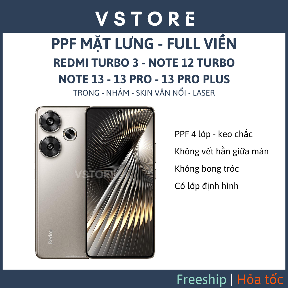 PPF ยืดหยุ่น Redmi Turbo 3 Note 12 Turbo Note 13 Pro 13 Pro+ Note 12 Pro Full Edge Clear Diamond Fra